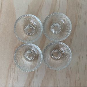 Vintage Individual Diamond Point Salt Cellar Dip-Set of 4